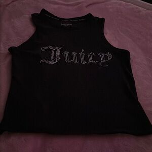Juicy Couture Black Fitted Crop Tank Top